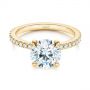 14k Yellow Gold 14k Yellow Gold Peekaboo Blue Sapphire And Diamond Engagement Ring - Flat View -  105719 - Thumbnail