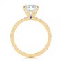 18k Yellow Gold 18k Yellow Gold Peekaboo Blue Sapphire And Diamond Engagement Ring - Front View -  105719 - Thumbnail