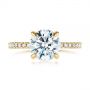 14k Yellow Gold 14k Yellow Gold Peekaboo Blue Sapphire And Diamond Engagement Ring - Top View -  105719 - Thumbnail