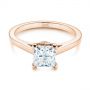 14k Rose Gold 14k Rose Gold Peekaboo Blue Sapphire And Diamond Solitaire Engagement Ring - Flat View -  105718 - Thumbnail