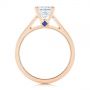 18k Rose Gold 18k Rose Gold Peekaboo Blue Sapphire And Diamond Solitaire Engagement Ring - Front View -  105718 - Thumbnail