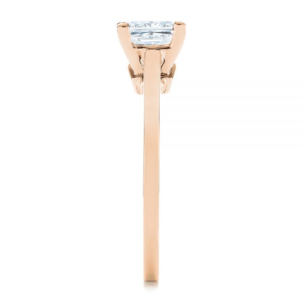 14k Rose Gold 14k Rose Gold Peekaboo Blue Sapphire And Diamond Solitaire Engagement Ring - Side View - 105718
