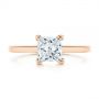 14k Rose Gold 14k Rose Gold Peekaboo Blue Sapphire And Diamond Solitaire Engagement Ring - Top View -  105718 - Thumbnail