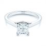  Platinum Peekaboo Blue Sapphire And Diamond Solitaire Engagement Ring - Flat View -  105718 - Thumbnail