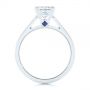 14k White Gold 14k White Gold Peekaboo Blue Sapphire And Diamond Solitaire Engagement Ring - Front View -  105718 - Thumbnail