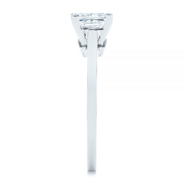 Platinum Peekaboo Blue Sapphire And Diamond Solitaire Engagement Ring - Side View - 105718