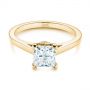 18k Yellow Gold 18k Yellow Gold Peekaboo Blue Sapphire And Diamond Solitaire Engagement Ring - Flat View -  105718 - Thumbnail