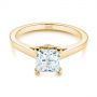18k Yellow Gold 18k Yellow Gold Peekaboo Blue Sapphire And Diamond Solitaire Engagement Ring - Flat View -  105718 - Thumbnail