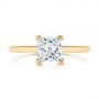 18k Yellow Gold 18k Yellow Gold Peekaboo Blue Sapphire And Diamond Solitaire Engagement Ring - Top View -  105718 - Thumbnail