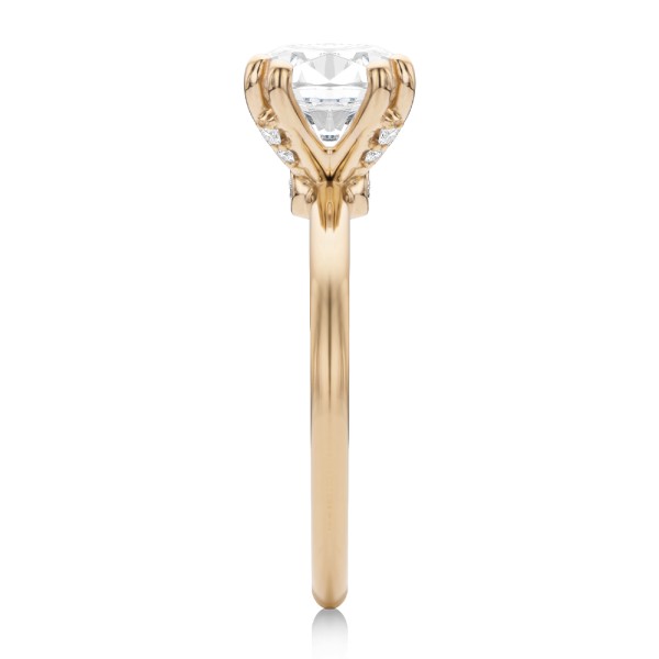 14k Rose Gold 14k Rose Gold Peekaboo Diamond Double Prongs Engagement Ring - Side View -  108074 - Thumbnail