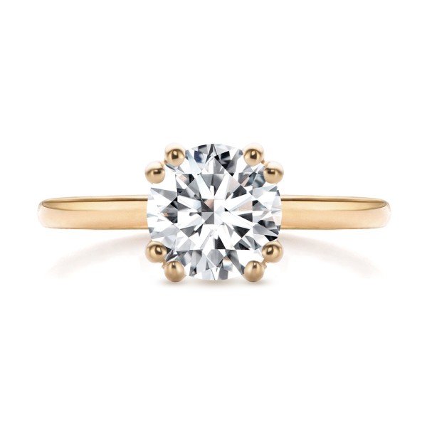 14k Rose Gold 14k Rose Gold Peekaboo Diamond Double Prongs Engagement Ring - Top View -  108074 - Thumbnail
