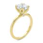 14k Yellow Gold Peekaboo Diamond Double Prongs Engagement Ring - Three-Quarter View -  108074 - Thumbnail