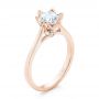 18k Rose Gold 18k Rose Gold Peekaboo Diamond Solitaire Engagement Ring - Three-Quarter View -  103684 - Thumbnail