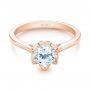 14k Rose Gold 14k Rose Gold Peekaboo Diamond Solitaire Engagement Ring - Flat View -  103684 - Thumbnail