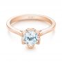 18k Rose Gold 18k Rose Gold Peekaboo Diamond Solitaire Engagement Ring - Flat View -  103684 - Thumbnail