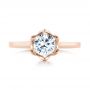 18k Rose Gold 18k Rose Gold Peekaboo Diamond Solitaire Engagement Ring - Top View -  103684 - Thumbnail
