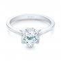 18k White Gold Peekaboo Diamond Solitaire Engagement Ring - Flat View -  103684 - Thumbnail