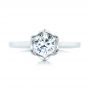 18k White Gold Peekaboo Diamond Solitaire Engagement Ring - Top View -  103684 - Thumbnail
