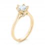 18k Yellow Gold 18k Yellow Gold Peekaboo Diamond Solitaire Engagement Ring - Three-Quarter View -  103684 - Thumbnail