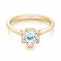 18k Yellow Gold 18k Yellow Gold Peekaboo Diamond Solitaire Engagement Ring - Flat View -  103684 - Thumbnail