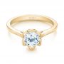 14k Yellow Gold 14k Yellow Gold Peekaboo Diamond Solitaire Engagement Ring - Flat View -  103684 - Thumbnail