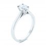  14K Gold Peekaboo Oval Diamond Engagement Ring - Three-Quarter View -  105125 - Thumbnail