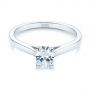  14K Gold Peekaboo Oval Diamond Engagement Ring - Flat View -  105125 - Thumbnail