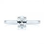  14K Gold Peekaboo Oval Diamond Engagement Ring - Top View -  105125 - Thumbnail