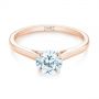 14k Rose Gold 14k Rose Gold Peekaboo Princess Cut Diamond Engagement Ring - Flat View -  104266 - Thumbnail