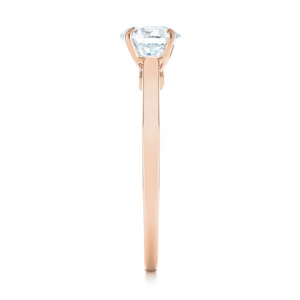 14k Rose Gold 14k Rose Gold Peekaboo Princess Cut Diamond Engagement Ring - Side View -  104266