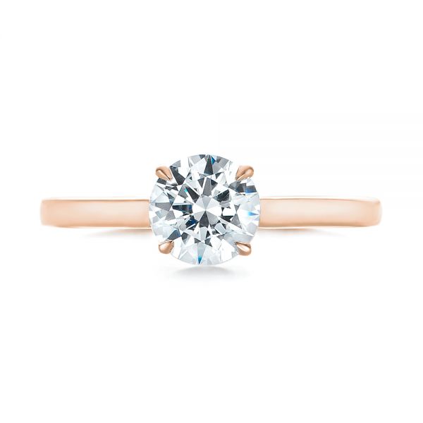 18k Rose Gold 18k Rose Gold Peekaboo Princess Cut Diamond Engagement Ring - Top View -  104266