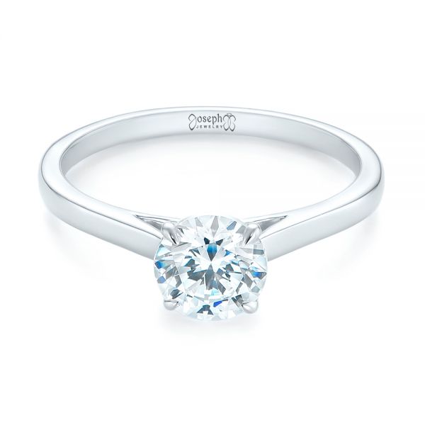  Platinum Platinum Peekaboo Princess Cut Diamond Engagement Ring - Flat View -  104266