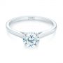 14k White Gold Peekaboo Princess Cut Diamond Engagement Ring - Flat View -  104266 - Thumbnail
