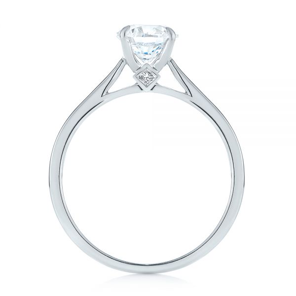  Platinum Platinum Peekaboo Princess Cut Diamond Engagement Ring - Front View -  104266