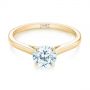 14k Yellow Gold 14k Yellow Gold Peekaboo Princess Cut Diamond Engagement Ring - Flat View -  104266 - Thumbnail