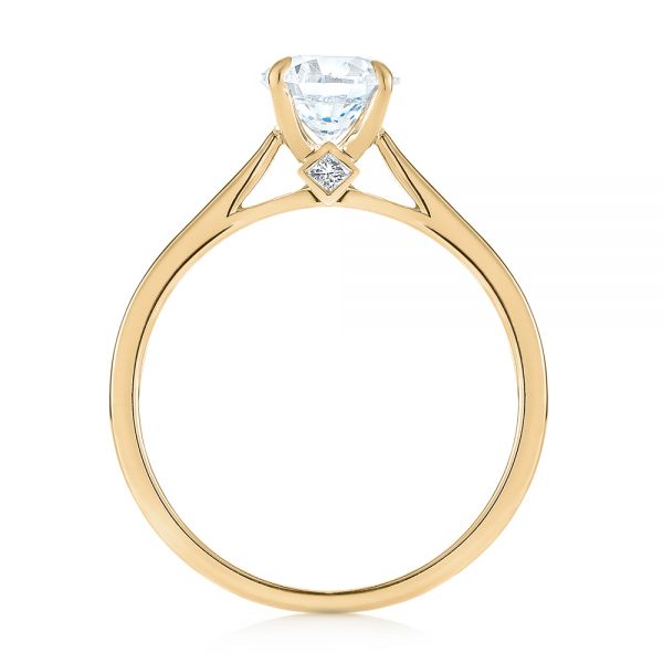 14k Yellow Gold 14k Yellow Gold Peekaboo Princess Cut Diamond Engagement Ring - Front View -  104266