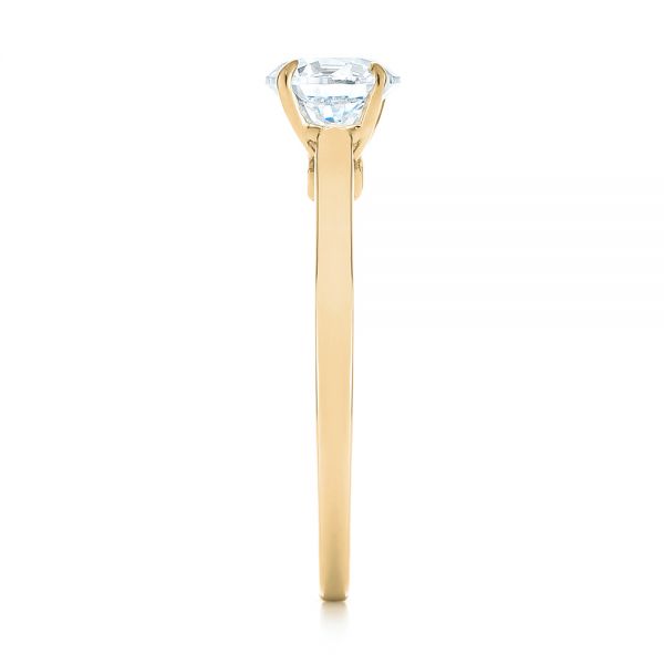 18k Yellow Gold 18k Yellow Gold Peekaboo Princess Cut Diamond Engagement Ring - Side View -  104266