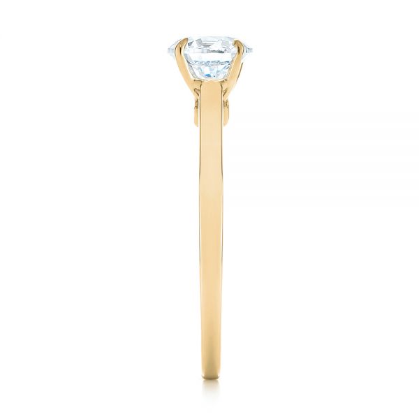 14k Yellow Gold 14k Yellow Gold Peekaboo Princess Cut Diamond Engagement Ring - Side View -  104266