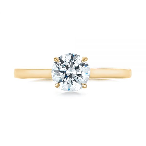 18k Yellow Gold 18k Yellow Gold Peekaboo Princess Cut Diamond Engagement Ring - Top View -  104266