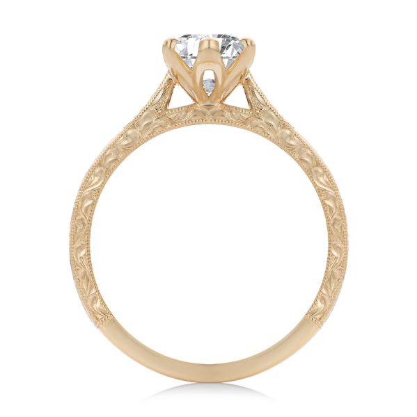 14k Rose Gold 14k Rose Gold Petal Basket Marquise Diamond Engagement Ring - Front View -  108334 - Thumbnail