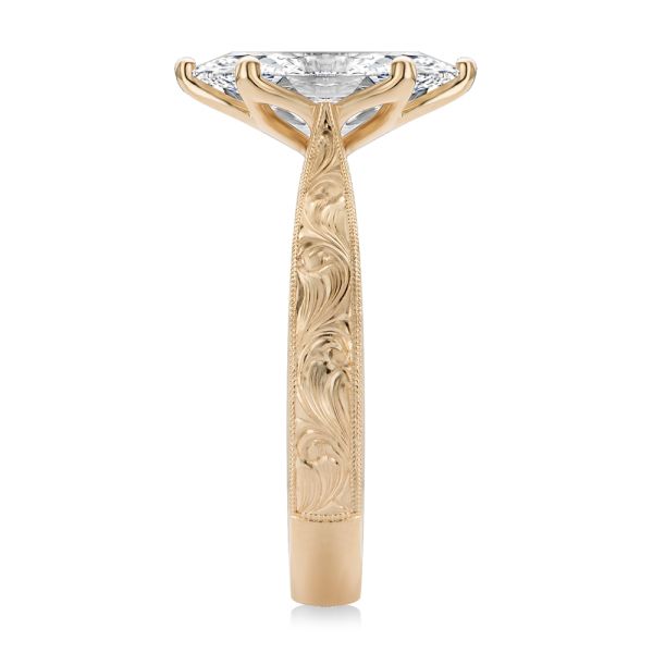 14k Rose Gold 14k Rose Gold Petal Basket Marquise Diamond Engagement Ring - Side View -  108334 - Thumbnail