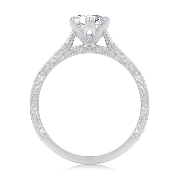 14k White Gold 14k White Gold Petal Basket Marquise Diamond Engagement Ring - Front View -  108334 - Thumbnail
