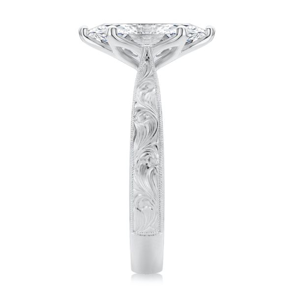 14k White Gold 14k White Gold Petal Basket Marquise Diamond Engagement Ring - Side View -  108334 - Thumbnail