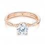 14k Rose Gold 14k Rose Gold Petite Twist Engagement Ring - Flat View -  106730 - Thumbnail