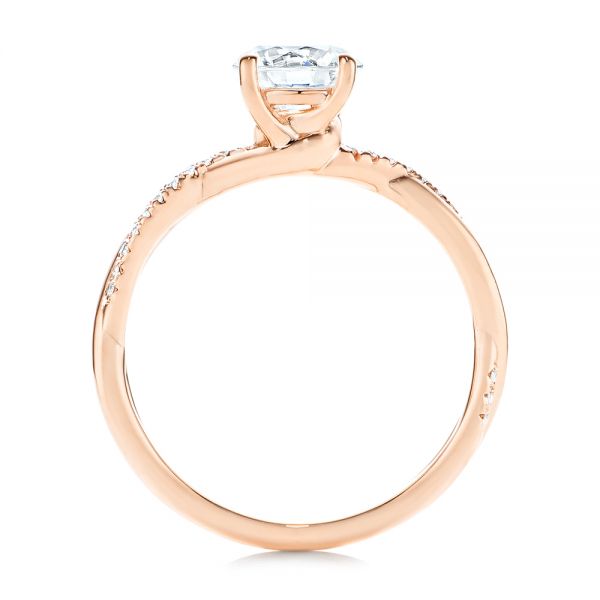 18k Rose Gold 18k Rose Gold Petite Twist Engagement Ring - Front View -  106730
