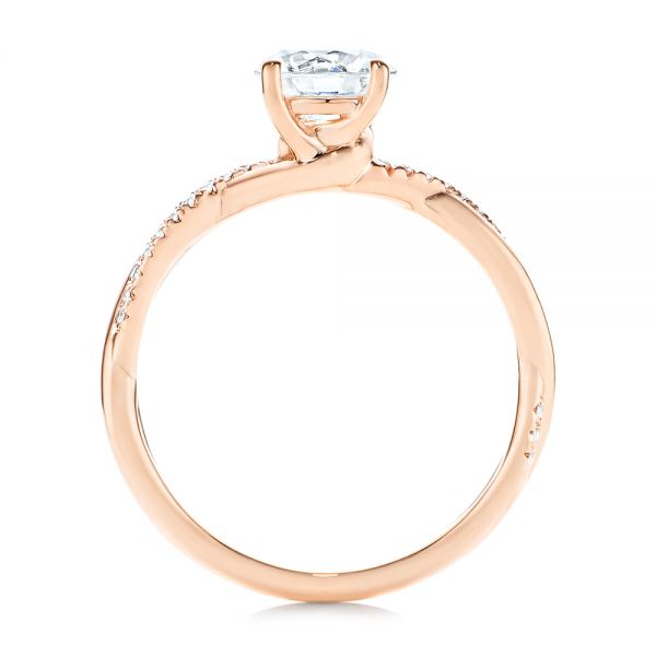 18k Rose Gold 18k Rose Gold Petite Twist Engagement Ring - Front View - 106730