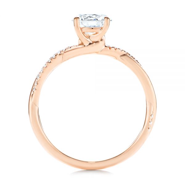 14k Rose Gold 14k Rose Gold Petite Twist Engagement Ring - Front View -  106730