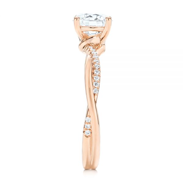 18k Rose Gold 18k Rose Gold Petite Twist Engagement Ring - Side View - 106730