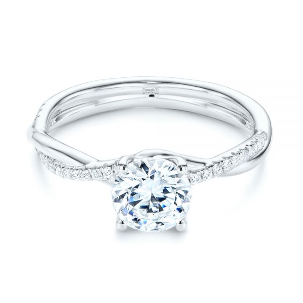  Platinum Platinum Petite Twist Engagement Ring - Flat View -  106730