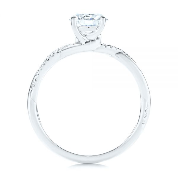 14k White Gold 14k White Gold Petite Twist Engagement Ring - Front View - 106730